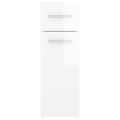 Apotekerskab 20x45,5x60 cm konstrueret træ hvid højglans