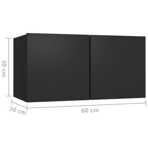 Væghængte tv-skabe 3 stk. 60x30x30 cm sort