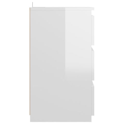 Natbord 40x35x62,5 cm spånplade hvid højglans