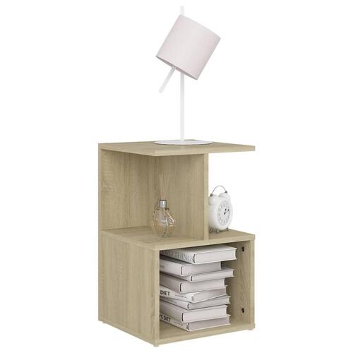 Sengeskabe 2 stk. 35x35x55 cm spånplade sonoma-eg