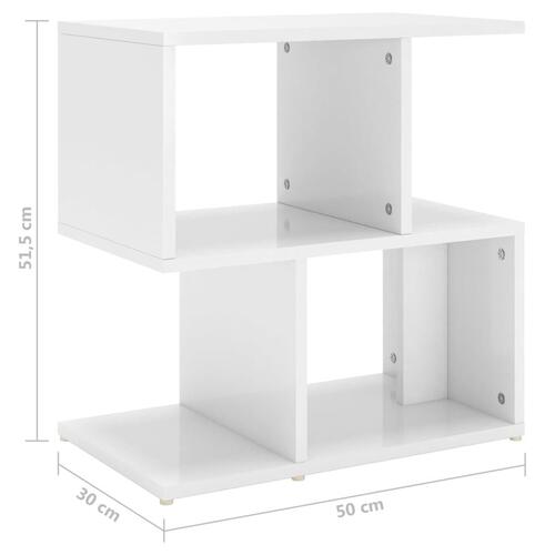 Sengeskabe 2 stk. 50x30x51,5 cm spånplade hvid højglans