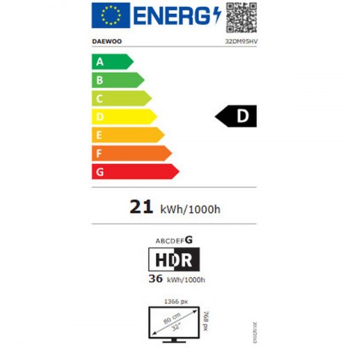 Smart TV 32" Daewoo HD LED med HDR10 (32DM95HV)