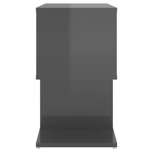 Sengeskabe 2 stk. 50x30x51,5 cm spånplade grå højglans