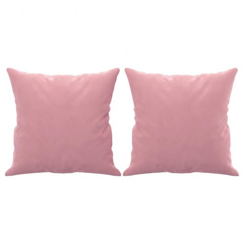 2-personers sofa med pyntepuder 140 cm velour pink