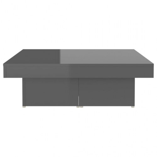 Sofabord 90x90x28 cm konstrueret træ grå højglans