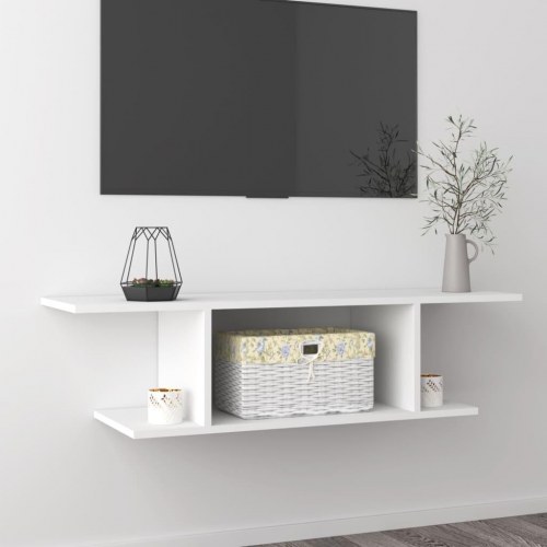 Væghængt tv-skab 103×30×26,5 cm - hvid