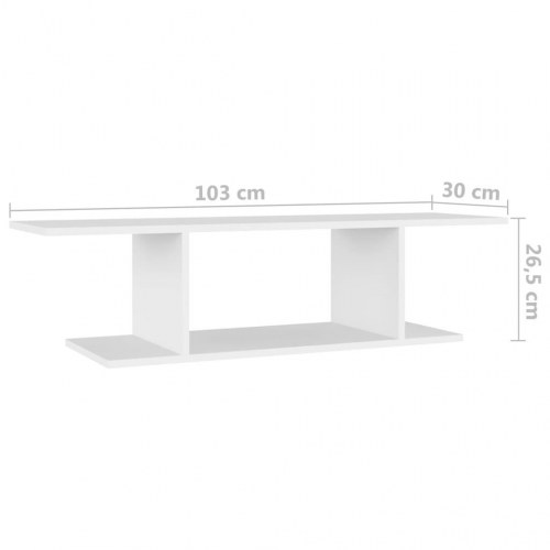 Væghængt tv-skab 103×30×26,5 cm - hvid