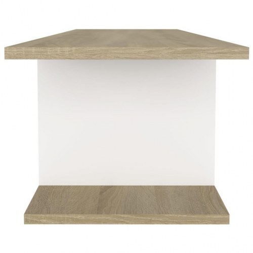 Væghængt tv-skab 103x30x26,5 cm hvid og sonoma-eg