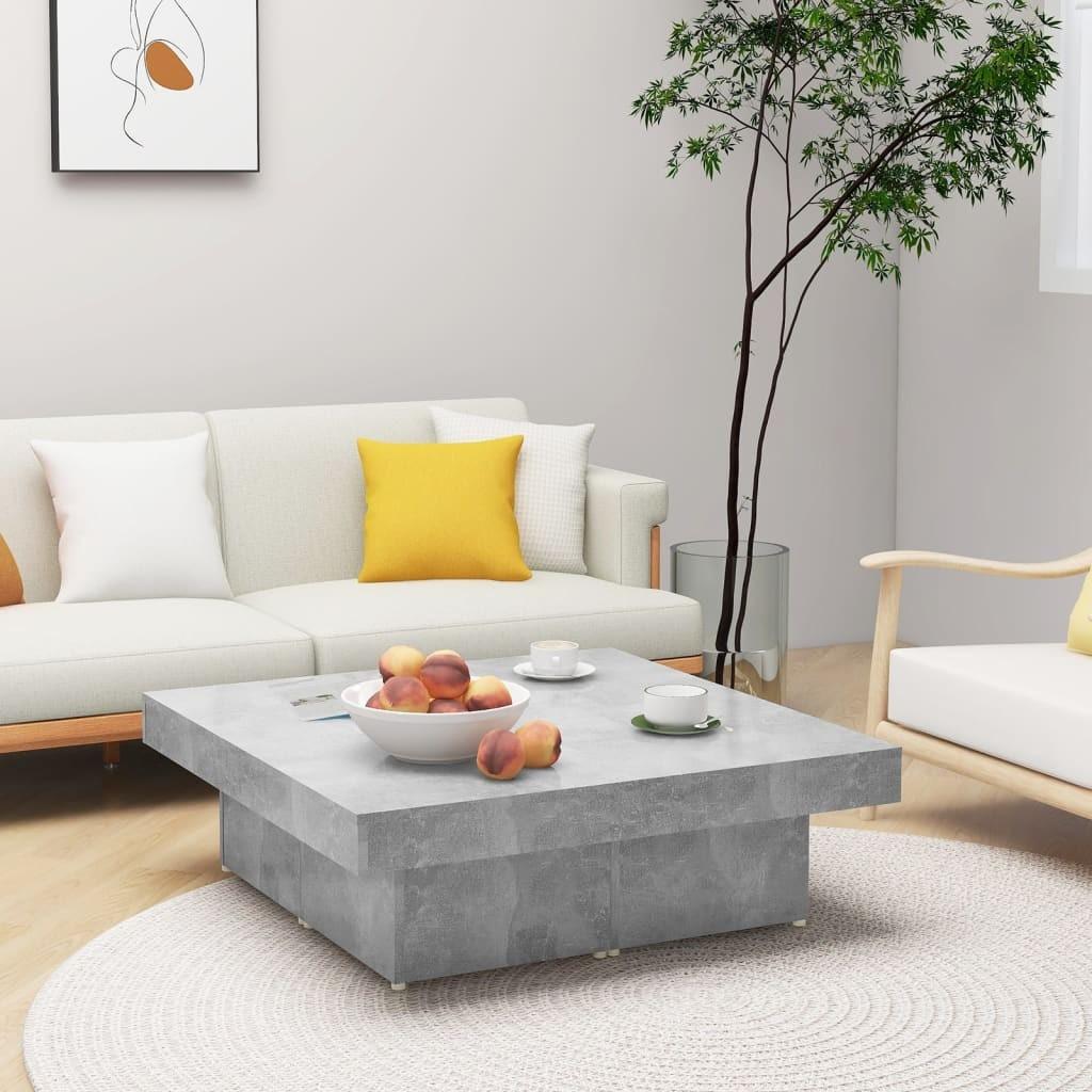 Sofabord 90x90x28 cm spånplade betongrå