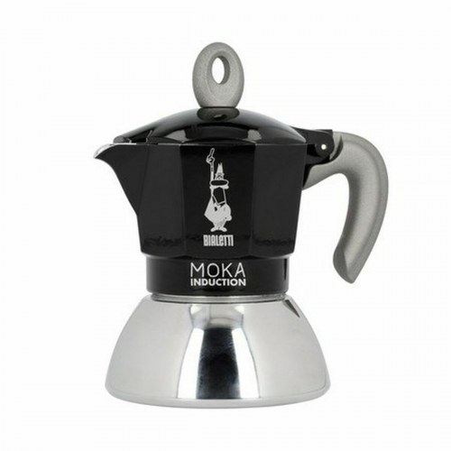 Espressokande Bialetti Moka Induction 4 kopper - sort aluminium