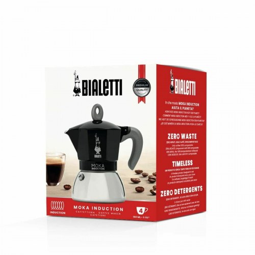 Espressokande Bialetti Moka Induction 4 kopper - sort aluminium