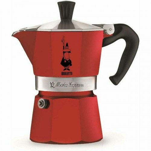 Espressokande Bialetti Moka Express 3 kopper - rød aluminium