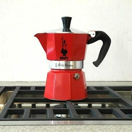 Espressokande Bialetti Moka Express 3 kopper - rød aluminium
