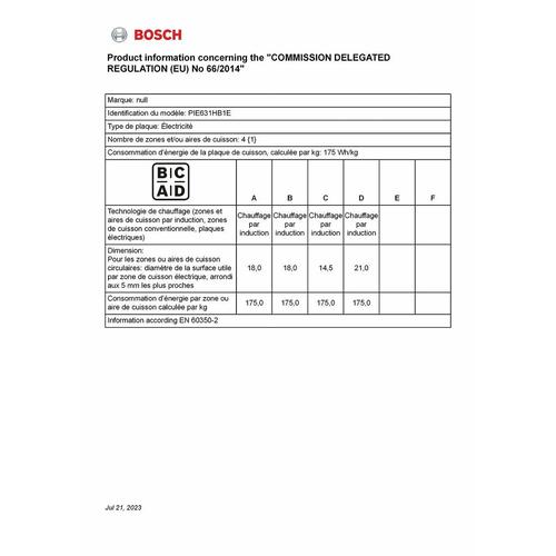 Induktionskogeplade BOSCH PIE631HB1E 60 cm - sort