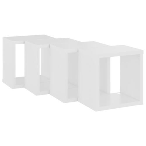 Væghylder 4 stk. 22x15x22 cm kubeformet hvid