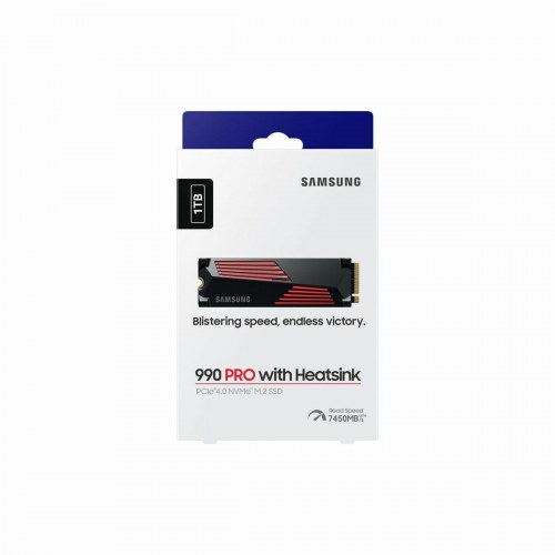 SSD harddisk Samsung 990 PRO 1 TB NVMe M.2 med heatsink