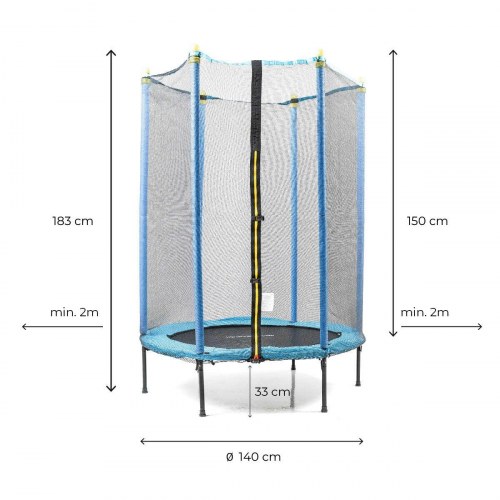 Trampolin til børn med sikkerhedsnet - Zuply, Ø140 cm