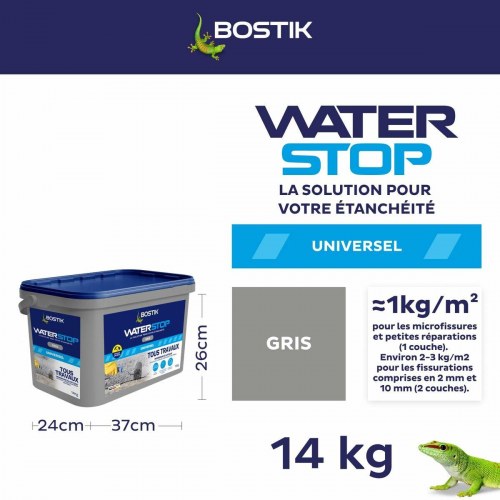 Bostik Waterstop silikone - grå, 14 kg