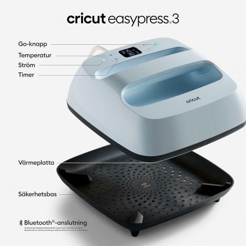 Cricut EasyPress 3 EU varmepresse - 23 × 23 cm, blå