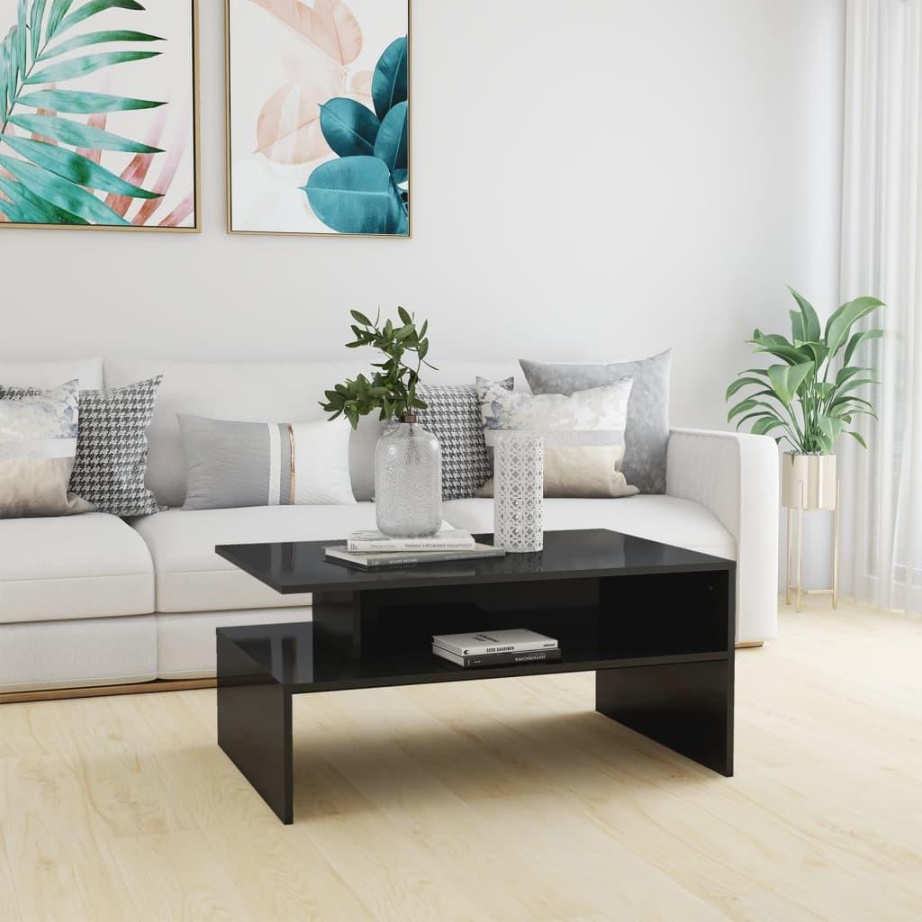 Sofabord 90x60x42,5 cm konstrueret træ grå højglans