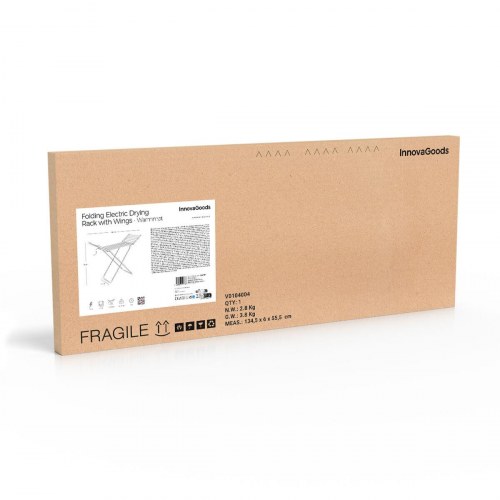 Tørrestativ elektrisk med vinger - Warmmat 230 W, 20 stænger, touch, timer, temperatur 35-60 °C