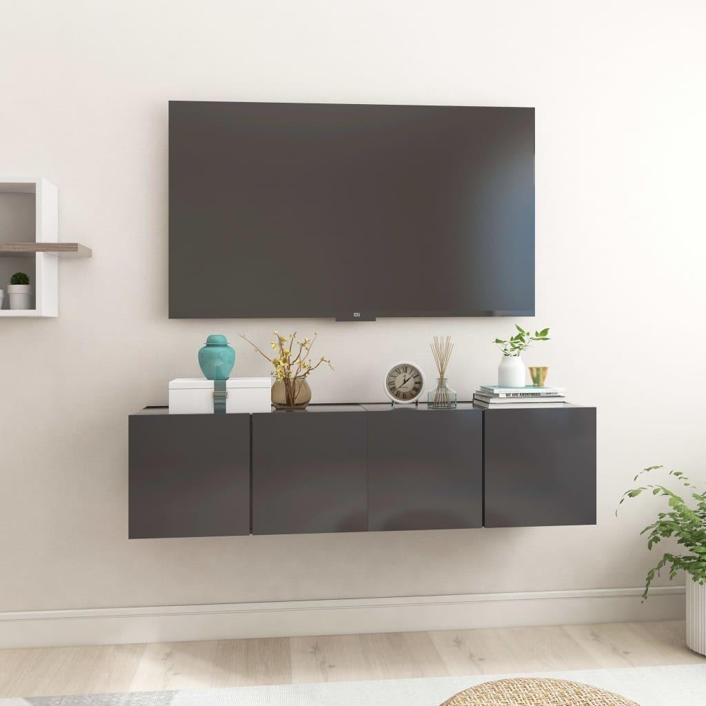 Væghængte tv-skabe 2 stk. 60x30x30 cm grå