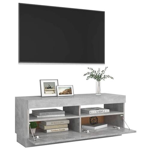 Tv-bord med LED-lys 100x35x40 cm betongrå