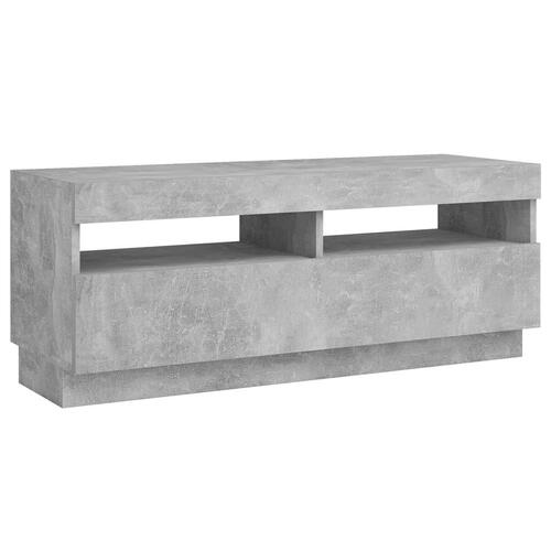 Tv-bord med LED-lys 100x35x40 cm betongrå