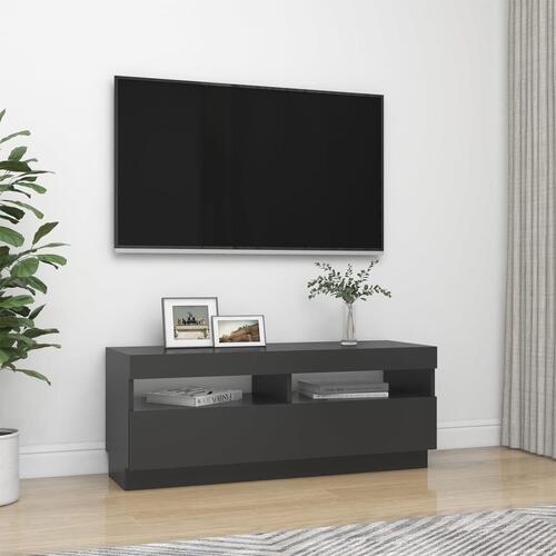 Tv-skab med LED-lys 100x35x40 cm grå