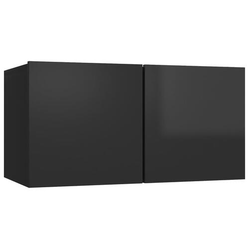 Væghængt tv-skab 60x30x30 cm sort højglans