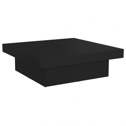 Sofabord i konstrueret træ - 90 × 90 × 28 cm, sort