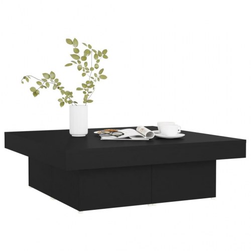 Sofabord i konstrueret træ - 90 × 90 × 28 cm, sort
