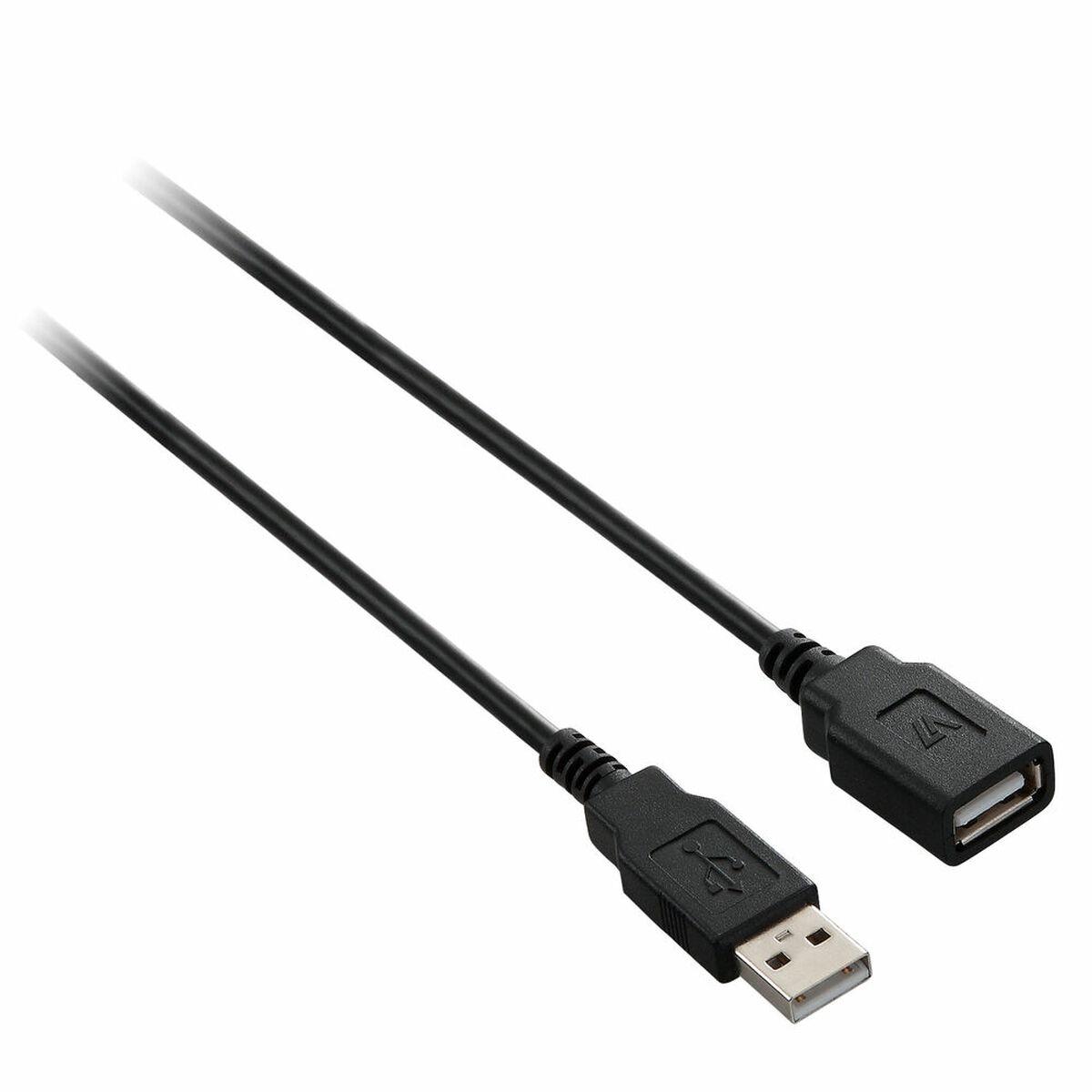 USB-kabel V7 USB 2.0 forlænger - USB A han til USB A hun, 1,8 m, sort