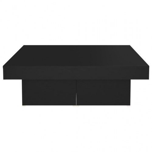Sofabord i konstrueret træ - 90 × 90 × 28 cm, sort