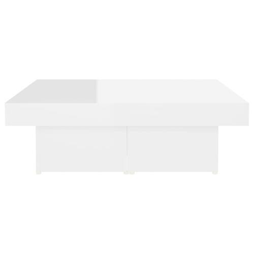 Sofabord 90x90x28 cm spånplade hvid højglans