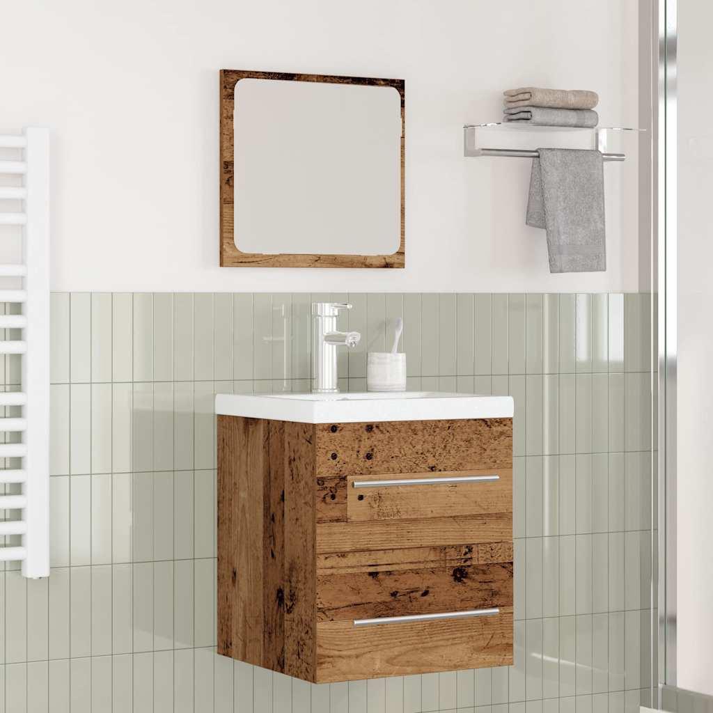 Badeværelsesmøbel sæt 2 stk Gammelt træ 41 x 38.5 x 48 cm