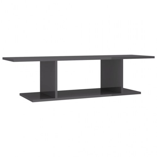 Væghængt tv-skab 103x30x26,5 cm grå højglans