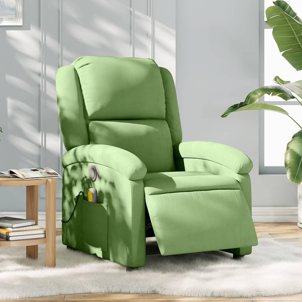 Massagestol velour lysegrøn