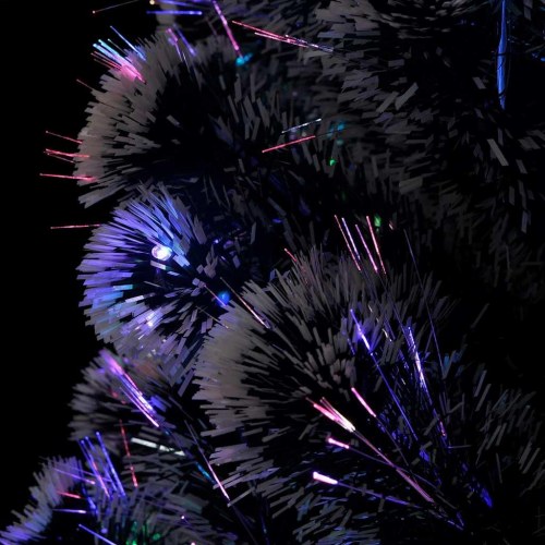 Forudtændt kunstigt juletræ 210 cm med LED og fiberoptik - inkl. stålstativ