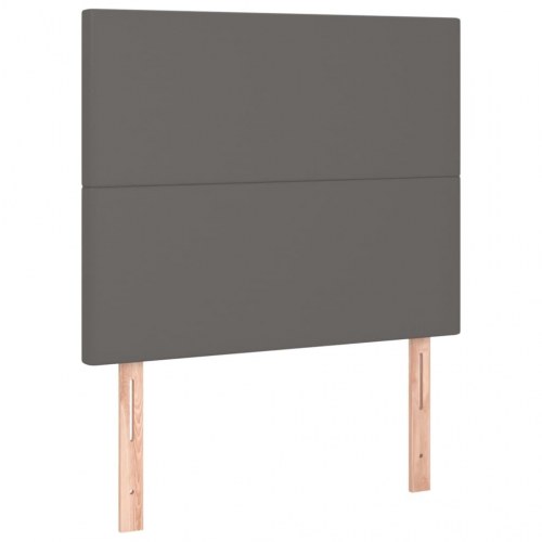 Kontinentalseng med madras 80×200 cm - kunstlæder, grå