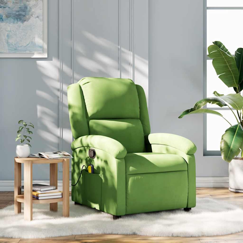 Massagestol velour lysegrøn