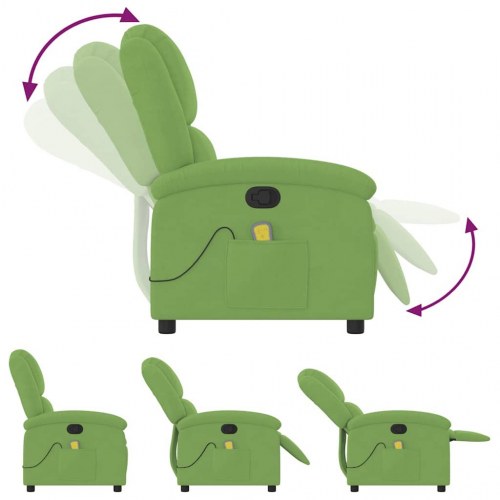 Massagestol i velour - lysegrøn