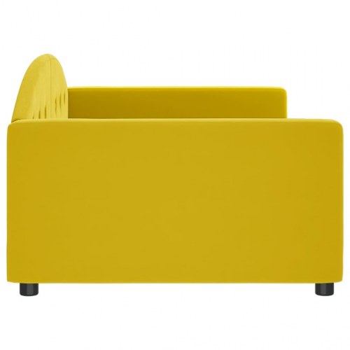 Daybed 100×200 cm i velour - gul sovesofa med lamelbunde