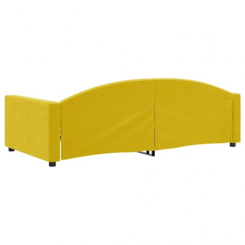 Daybed 100×200 cm i velour - gul sovesofa med lamelbunde