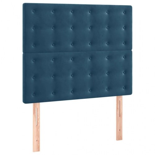 Kontinentalseng med madras 80×200 cm - fløjl, mørkeblå