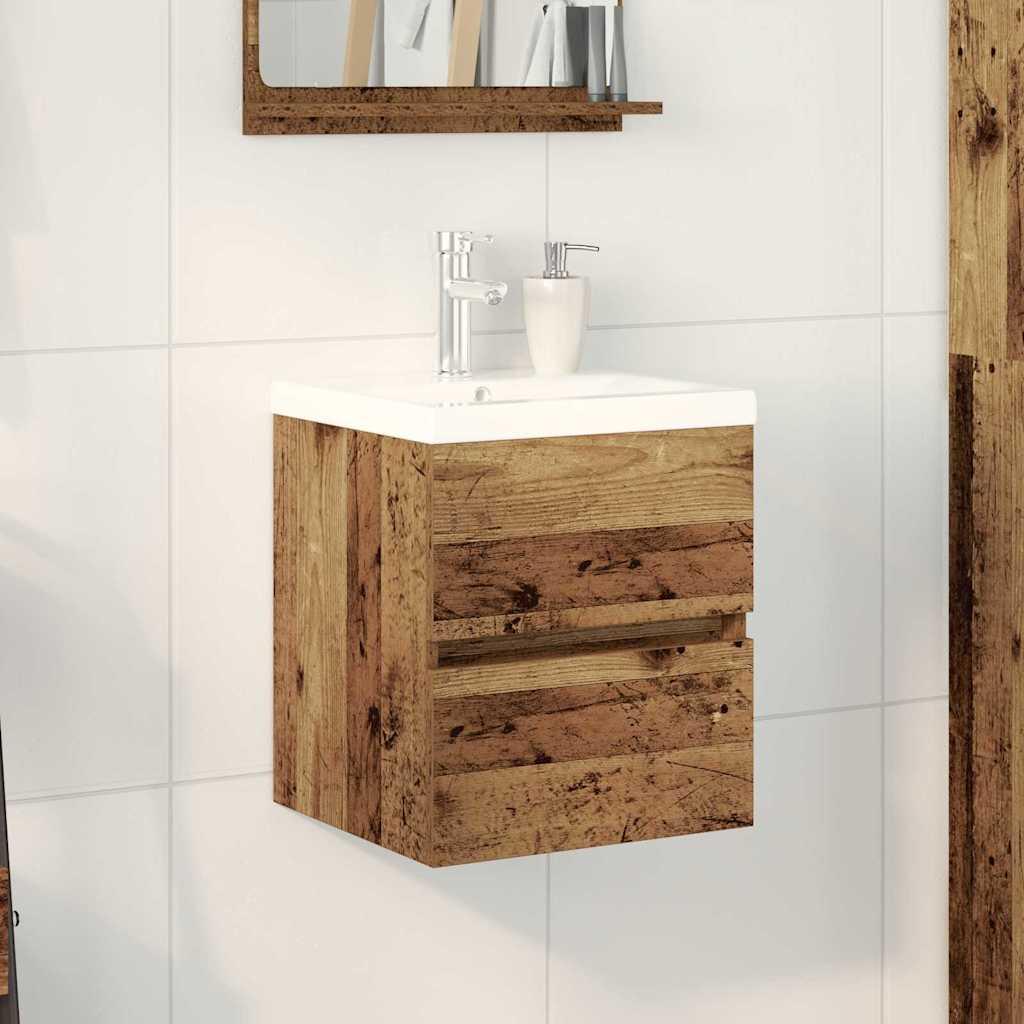 Vaskeskab Vægmonteret Sort eg 41 x 39 x 62 cm Konstrueret træ
