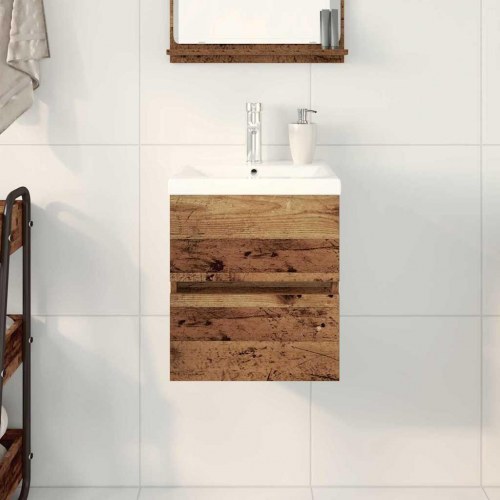 Vaskeskab Vægmonteret Sort eg 41 x 39 x 62 cm Konstrueret træ