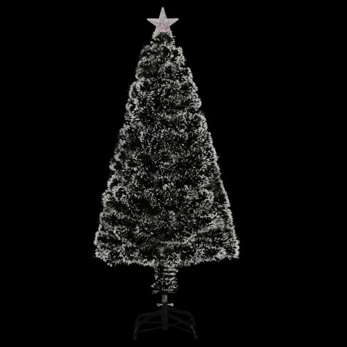 Forudtændt kunstigt juletræ med LED og fiberoptik - 120 cm inkl. stativ