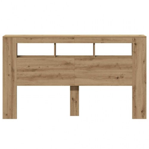 Sengegavl med LED-lys 180×18,5×103,5 cm - konstrueret træ, kunsteg