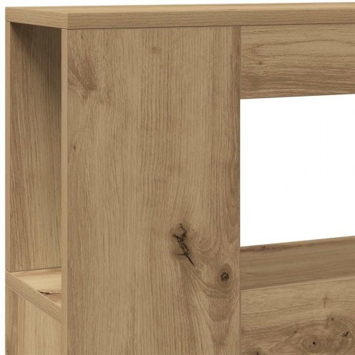 Sengegavl med LED-lys 180×18,5×103,5 cm - konstrueret træ, kunsteg